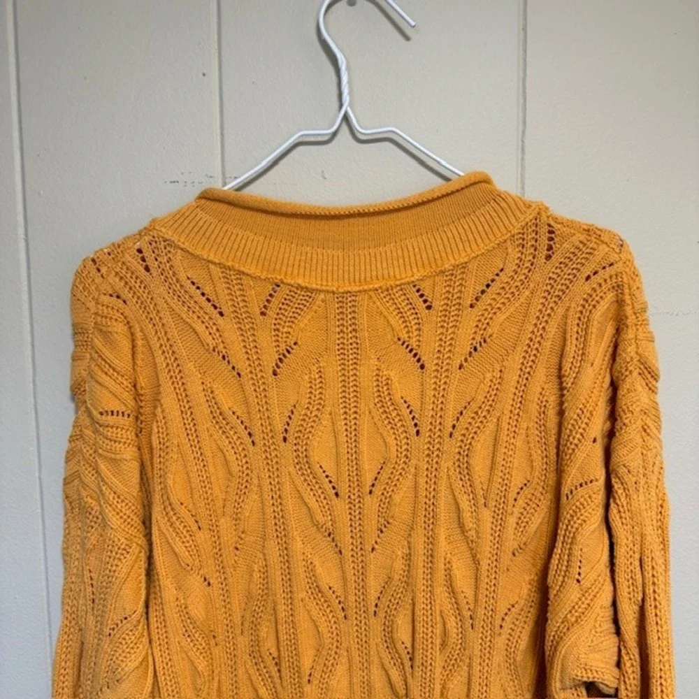VTG Womens Chunky 90s‎ Cotton Cable Knit Sweater XL Granola Thick Roll Neck - Picture 10 of 14